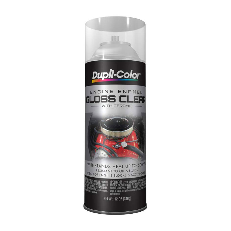 Dupli-Color DE1636 Clear Engine Enamel Spray Paint with Ceramic - Case of 6