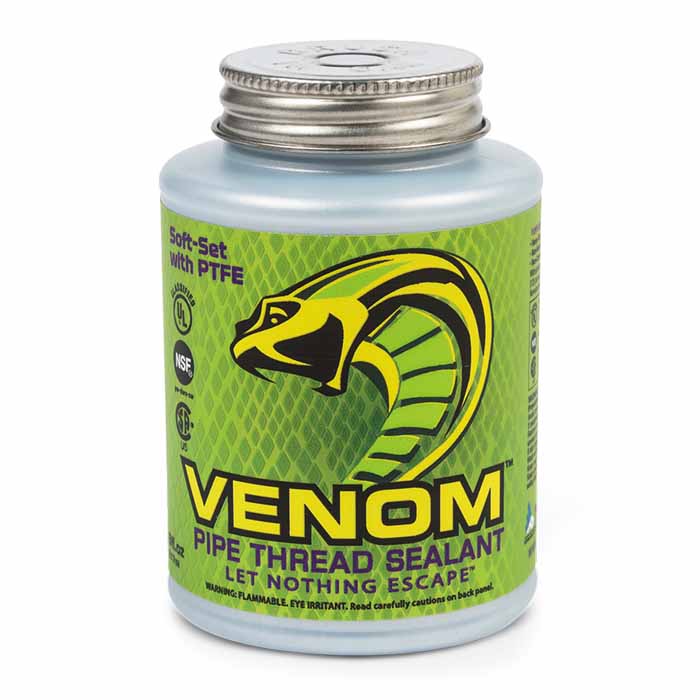VM08 Venom Soft-Set Thread Sealant with PTFE, Universal Sealant, 1/2 pint