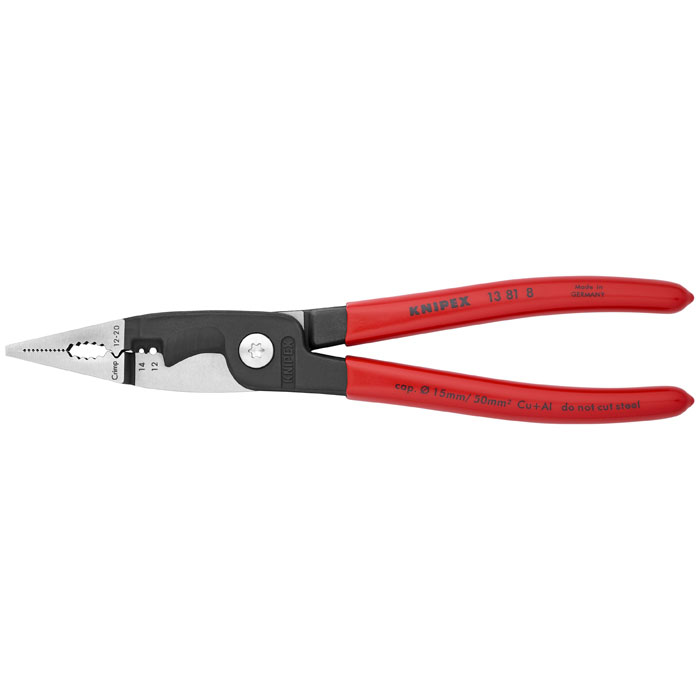 KNIPEX 13 81 8 - 6-in-1 Electrical Installation Pliers 12 and 14 AWG