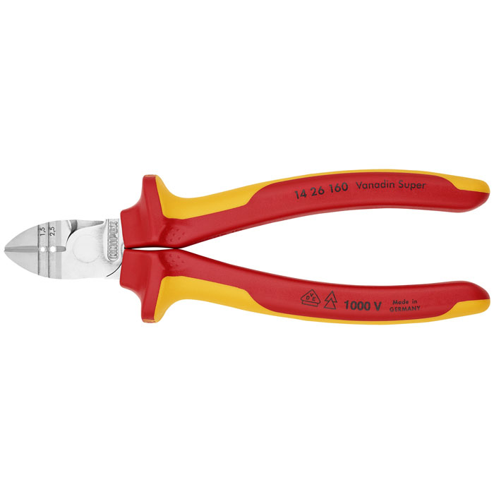 KNIPEX 14 26 160 - Diagonal Cutting Pliers with Stripper-1000V Insulated