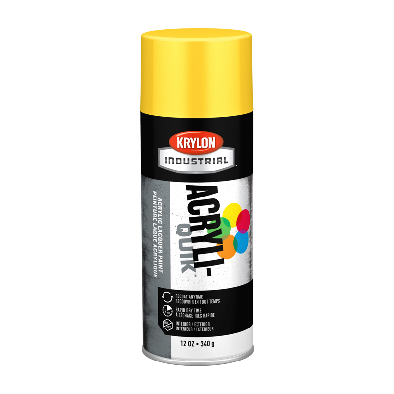 Krylon Industrial K01806 Sun Yellow Acryli-Quik Acrylic Lacquer Spray Paint - Case of 6