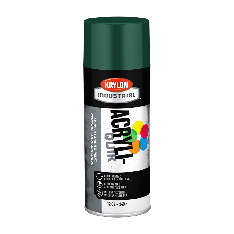 Krylon Industrial K02001 Hunter Green Acryli-Quik Acrylic Lacquer Spray Paint - Case of 6