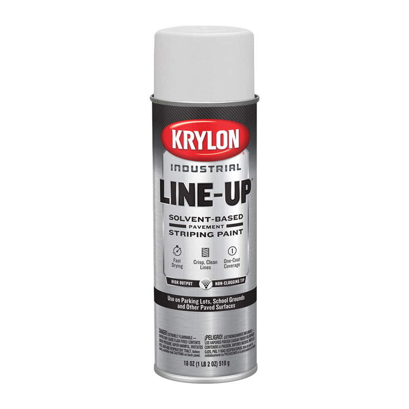 Krylon Industrial K008300 Highway White Line-Up Solvent-Based Pavement Striping Paint - Case of 6 Cans