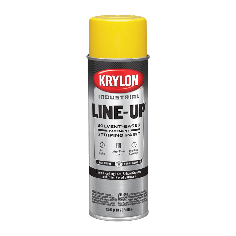 Krylon Industrial K008301 Highway Yellow Line-Up Solvent-Based Pavement Striping Paint - Case of 6 Cans