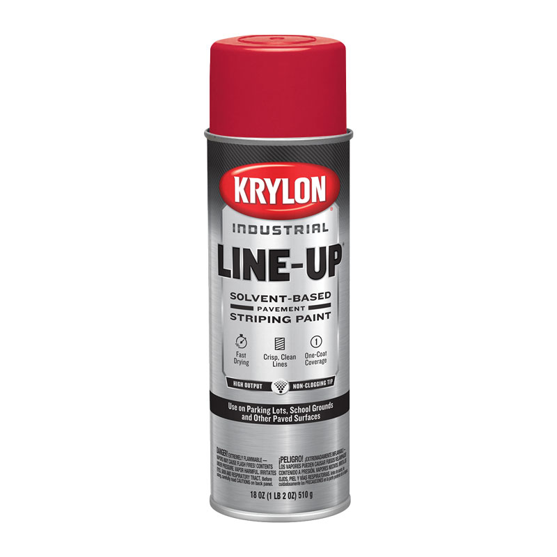 Krylon Industrial K008303 Firelane Red Line-Up Solvent-Based Pavement Striping Paint - Case of 6 Cans