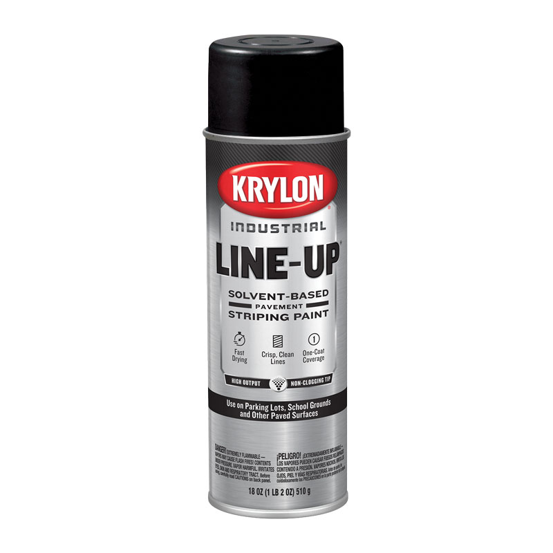 Krylon Industrial K008304 CoverUp Black Line-Up Solvent-Based Pavement Striping Paint - Case of 6 Cans