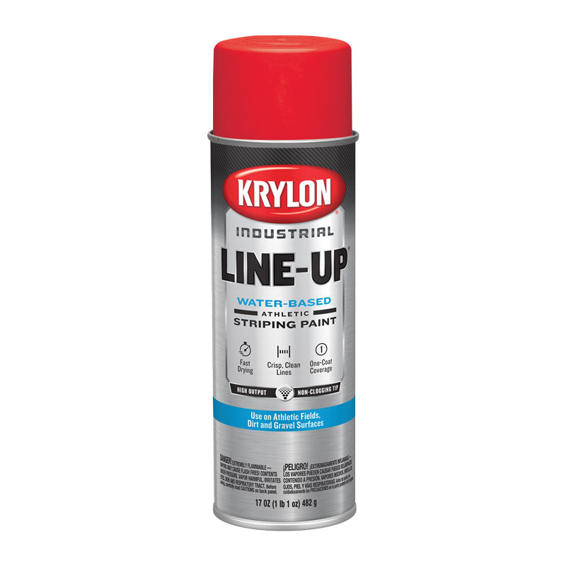 K008308 Krylon Industrial Athletic Scarlet Line-Up Water-Based Athletic Field Striping Paint  - Case of 6