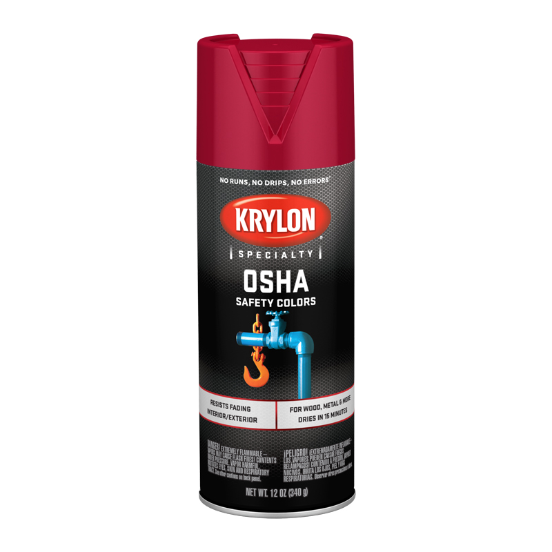 Krylon K02116 Safety Red OSHA Spray Paint - Case of 6