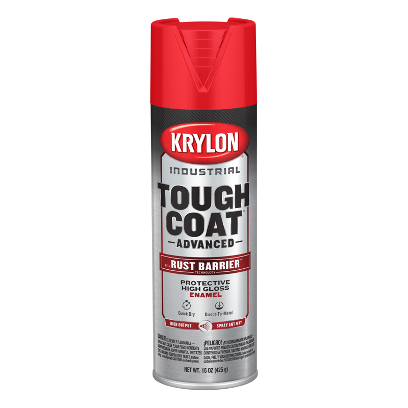 Krylon 6490 Gloss Bright Red Industrial Tough Coat Rust Barrier Spray Paint - Case of 6