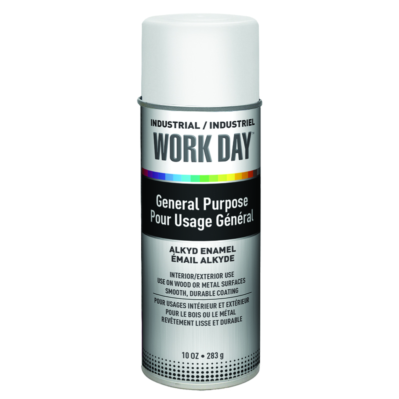 Krylon A04401007 Gloss White Industrial Work Day Spay Paint 10 oz. Aersol Can - Case of 12