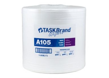 Adenna N-A105JPW - Non-Woven Wipers TASKBRAND CREPED, 12 x 13  JUMBO ROLL POLYWRAPPED, White
