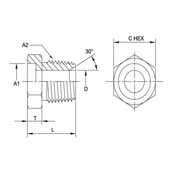 Hydraulic Fitting 0404-04-02 04Bore-02MP Straight
