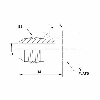 Hydraulic Fitting 0500-04-04 04Bore-04MJ 90 Degree Elbow