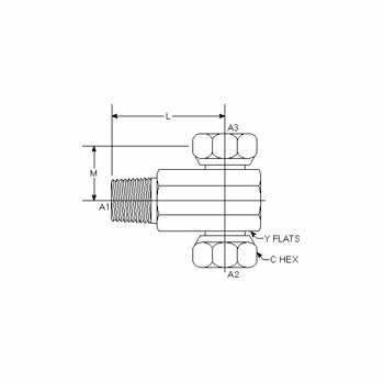 Hydraulic Fitting 1601-02-02-02-FG 02MP-02FPS-02FPS Tee Forged