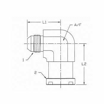 Hydraulic Fitting 1704-08-08-FG 08MJ-08Flange 90 Degree Elbow Code 61 Forged