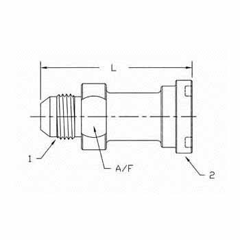 Hydraulic Fitting 1800-08-08 08MJ-08Flange Straight Code 62