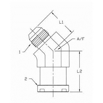 Hydraulic Fitting 1803-08-08 08MJ-08Flange 45 Degree Elbow Code 62