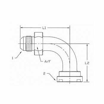 Hydraulic Fitting 1804-08-08 08MJ-08Flange 90 Degree Elbow Code 62