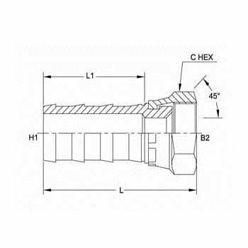 Hydraulic Fitting 2112-04-06-B 04PL-06FSAES Straight Brass