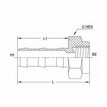 Hydraulic Fitting 2114-04-03-B 04PL-03FIF Straight Brass