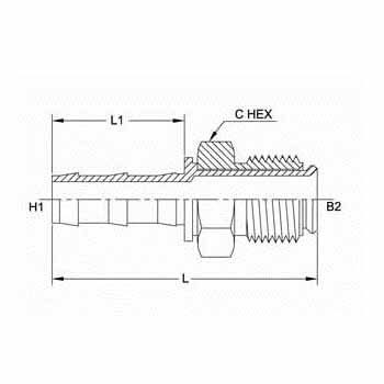 Hydraulic Fitting 2115-04-04-B 04PL-04MIFS Straight Brass