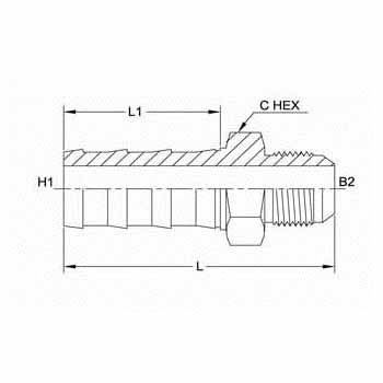 Hydraulic Fitting 2116-04-04-B 04PL-04MJ Straight Brass