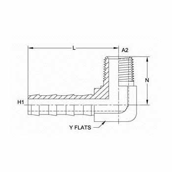 Hydraulic Fitting 2120-04-02-B 04PL-02MP 90 Degree Elbow Brass