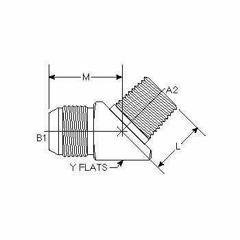 Hydraulic Fitting 2503-02-02-FG 02MJ-02MP 45 Degree Elbow Forged