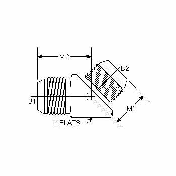 Hydraulic Fitting 2504-04-04-FG 04MJ-04MJ 45 Degree Elbow Forged
