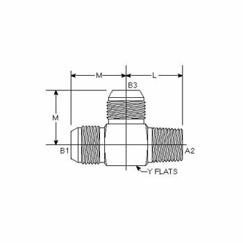 Hydraulic Fitting 2605-03-02-03-FG 03MJ-02MP-03MJ Tee Forged