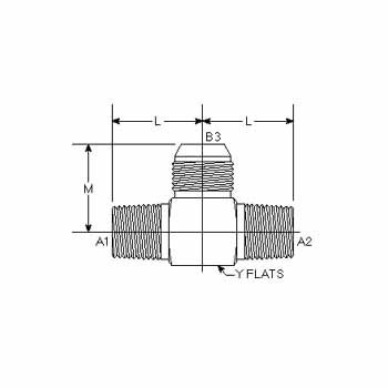 Hydraulic Fitting 2610-04-04-06-SS 04MP-04MP-06MJ Tee Stainless