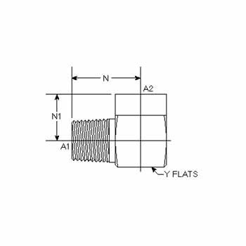 Hydraulic Fitting 5502-01-02-FG 01MP-02FP 90 Degree Street Elbow Forged