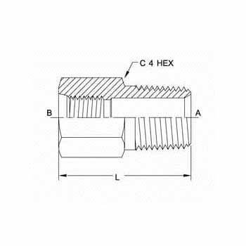 Hydraulic Fitting 6404-02-02 02FORB-02MP Straight
