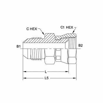 Hydraulic Fitting 6504-04-04 04MJ-04FJS Straight