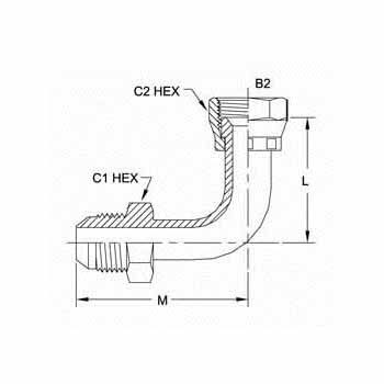 Hydraulic Fitting 6701-04-04 04MJ-04FJS Swept 90 Degree Elbow