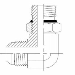 Hydraulic Fitting 6801-02-02-NWO-FG 02MJ-02MAORB 90 Degree Elbow Forged