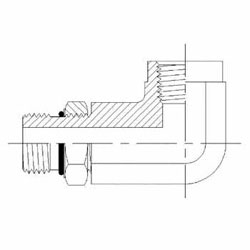 Hydraulic Fitting 6805-L-08-06-NWO-FG 08MAORB-06FP 90 Degree Elbow Long Forged
