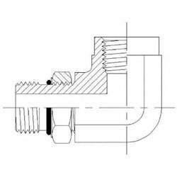Hydraulic Fitting 6805-04-02-NWO-FG 04MAORB-02FP 90 Degree Elbow Forged