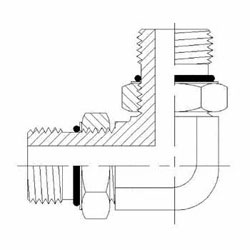 Hydraulic Fitting 6807-04-04-NWO-FG 04MAORB-04MAORB 90 Degree Elbow Forged