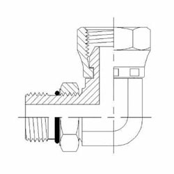 Hydraulic Fitting 6901-04-04-NWO-FG 04MAORB-04FPS 90 Degree Elbow Forged