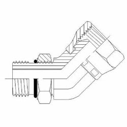 Hydraulic Fitting 6902-04-04-NWO-FG 04MAORB-04FPS 45 Degree Elbow Forged