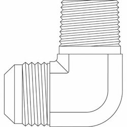 Hydraulic Fitting 7200-08-06, 1/2  MJ-3/8  MBSPT 90deg Elb