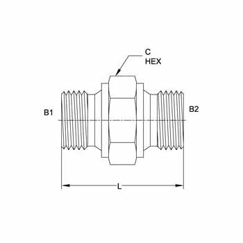 Hydraulic Fitting 9022-02-02 02MBSPP-02MBSPP Nipple