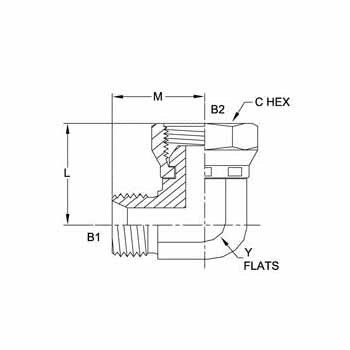 Hydraulic Fitting 9224-08-08-FG 08MBSPP-08FBSPPS 90 Degree Elbow
