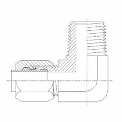 Hydraulic Fitting C2501-02-02-FG 02BT-02MP 90 Degree Elbow Forged