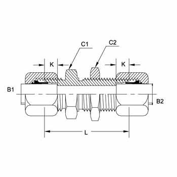 Hydraulic Fitting C2700-04-04 04BT-04BT Bulkhead Union