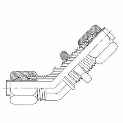 Hydraulic Fitting C2702-04-04-SS 04BT-04BT Bulkhead Union 45 Degree Elbow Stainless