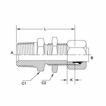 Hydraulic Fitting C2706-04-06-SS 04MP-06BT Straight BULKHEAD Stainless