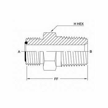 Hydraulic Fitting FS2404-04-02 04MFS-02MP Straight
