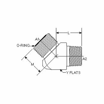 Hydraulic Fitting FS2503-04-02-FG 04MFS-02MP 45 Degree Elbow Forged